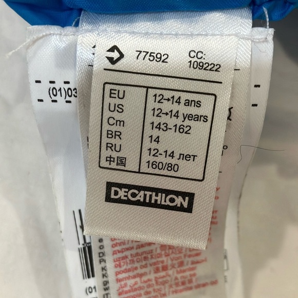 Quechua size 12 to 14 years blue windbreaker rain Jacket / Hood & Elastic Cuffs - Picture 11 of 14